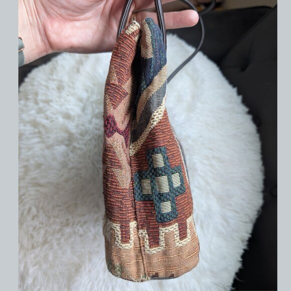 Nine West, Vintage Tapestry Shoulder Bag – 90s Y2K Boho Aztec Style - Picture 5 of 12